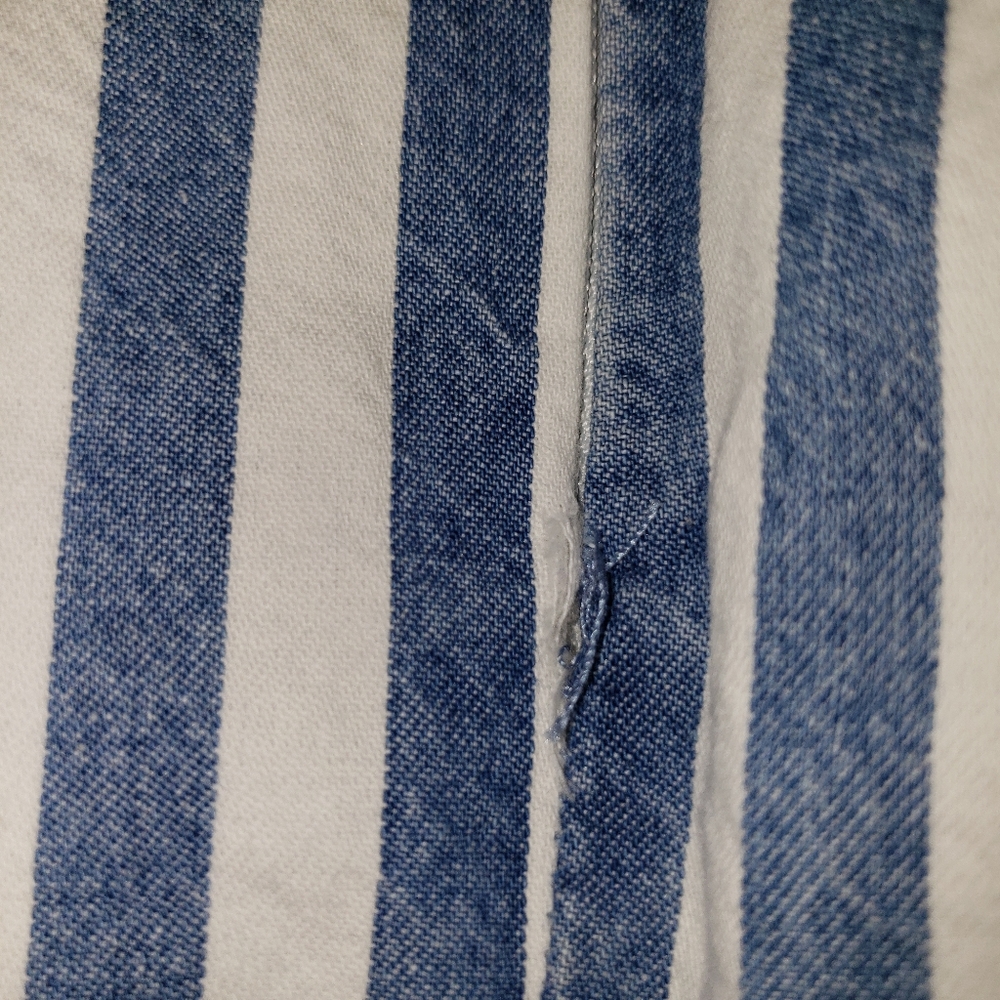 White & Chambray Stripe- •F21• | A-Line Mini Skirt - Picture 7 of 8